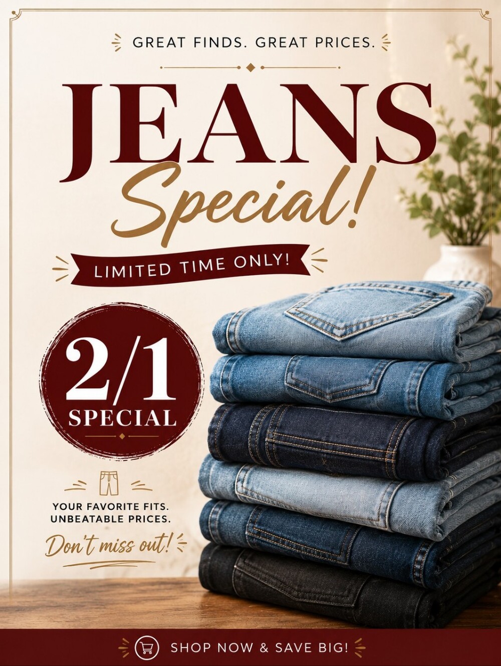 Jeans On Sale!! 2 For 1